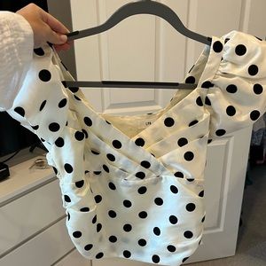 LPA Emily Top Polka Dot Puff Sleeve